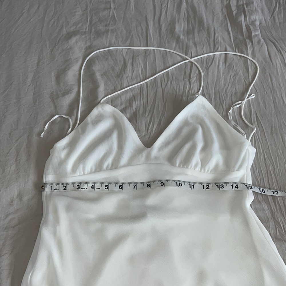 Zara White Ruffle Hem Dress - Picture 6 of 9